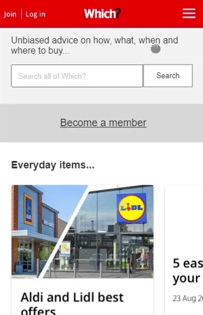 Animated prototype demonstrating navigation through the new homepage design